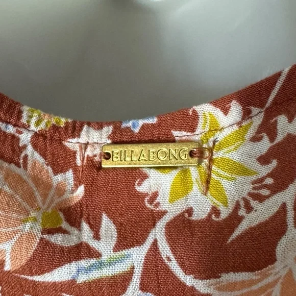 Billabong Womens Bohemian Wrap Dress Medium Floral Beachy Cottagecore Festival‎ - Picture 6 of 9
